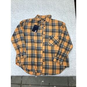 Gameday‎ Social Clemson Tigers Mascot Flannel Shirt Orange Gray Plaid Small NWT
